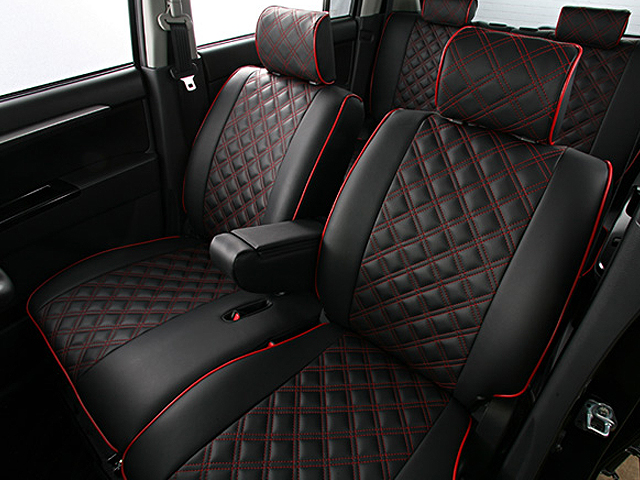 Quilted red black seat